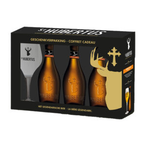 St Hubertus Bier + Glas 4x3x33 cl